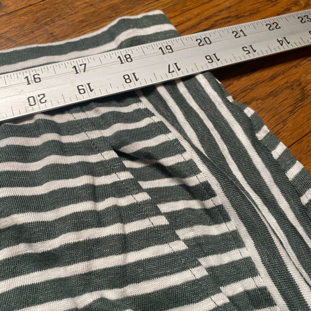 Eileen Fisher Organic Cotton Blend Striped Skirt Green White Midi - Picture 5 of 6